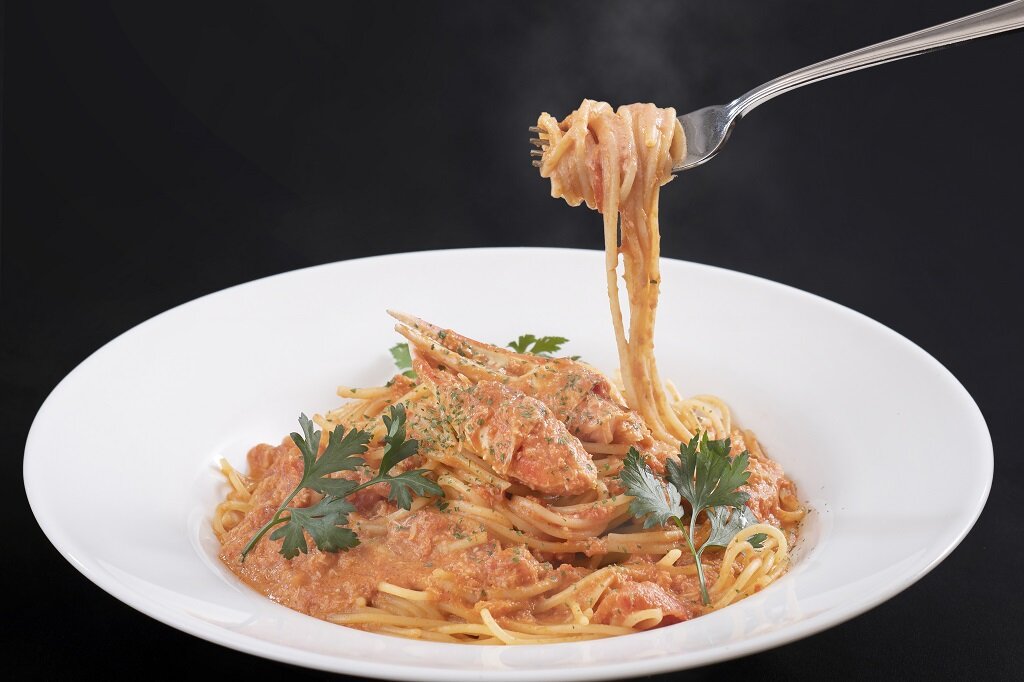 紅ずわい蟹のパスタ