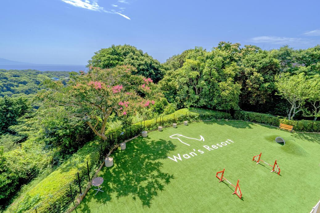Wan's Resort 山中湖屋上にあるdog park。わんちゃん（ペット）がのびのび走り回れます。